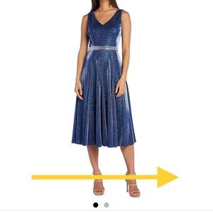 R &M Richards Women’s Shimmer Fit and Flare Dress